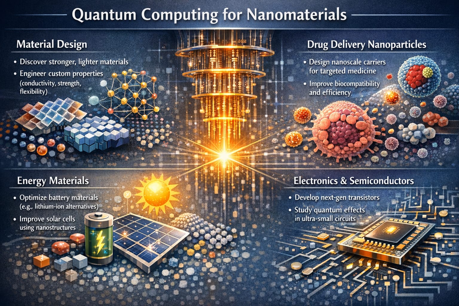 Quantum nanomaterial research illustration